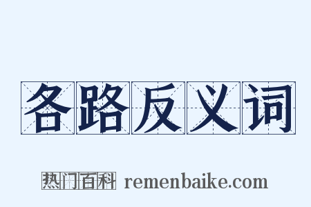 各路反义词是什么意思的图片